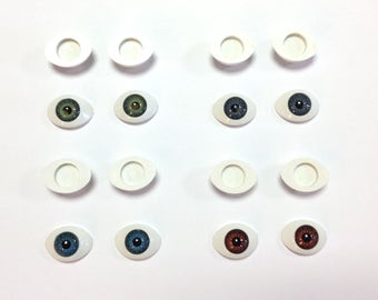 11mm BJD Oval Eyes - Choice of Colours - Doll Making Soft Toy Animal Craft - Sizes are measurements of the Iris