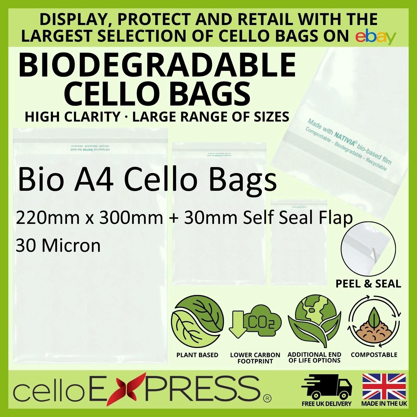 Biodegradable Clear Cello Standard Card & Photo Bags - Cellophane Display Bags E