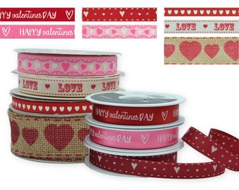 Valentijnsdaglint - 9-38mm Satijn Grosgrain Hessisch - Liefde, Cadeauverpakking, Strik Maken, Huisdecoratie, Taarten, Verjaardagscadeaus, Ambachten, Boeketten