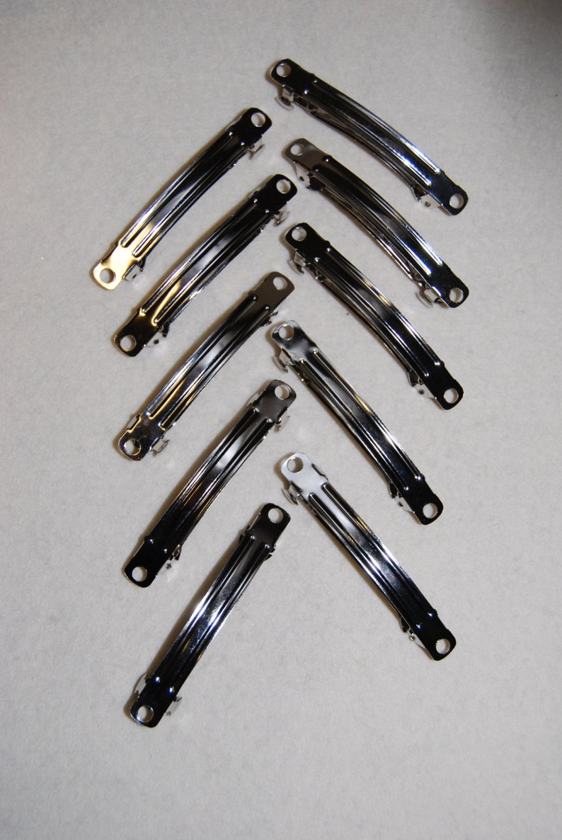 50mm French Barrette Hair Clips Silver Hair Styling Etsy