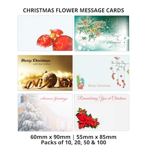 à message Fleurs de Noël - 60 mm x 90 mm | 55 mm x 85 mm - Fournitures pour fleuriste