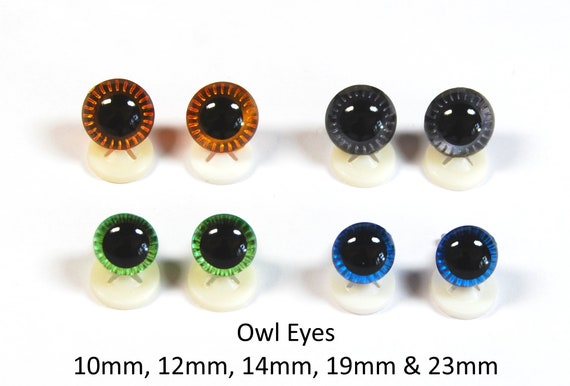 5 PAIRS 9mm AMBER Plastic Owl eyes, Safety eyes, Animal Eyes, Round eyes
