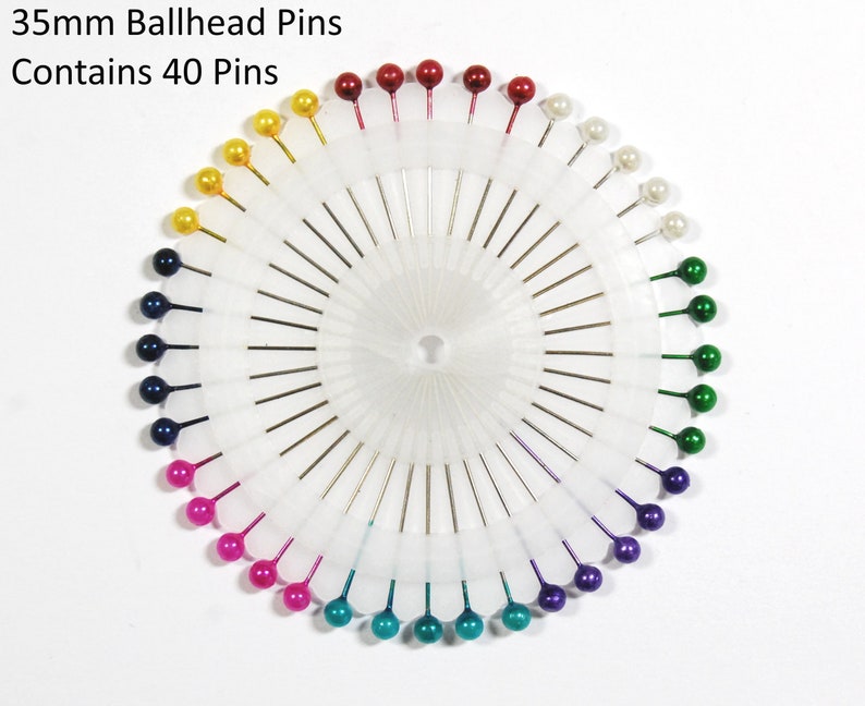35mm Round Ballhead Sewing Berry Pins Multiple Colours - Etsy UK