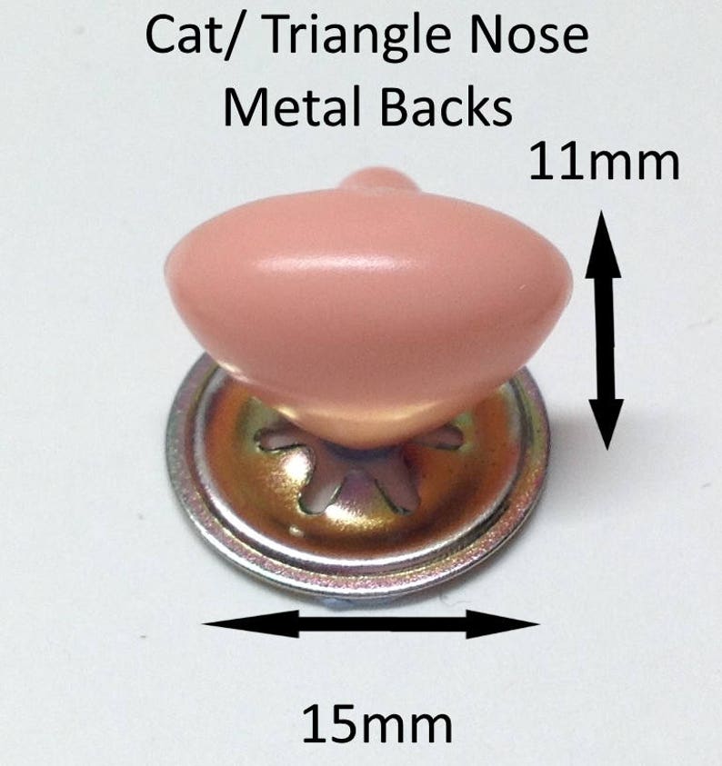 15mm Triangle Noses Choice of Colours Metal Back Noses for Soft Toys & Teddy Bears image 3
