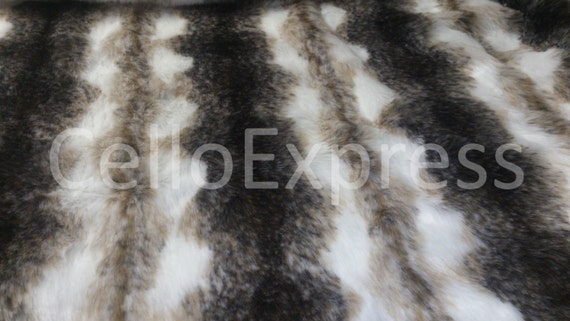 Striped Faux Fake Luxury Fur Fabric 25mm Pile Teddy Bear & Animal Toy Craft 