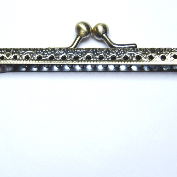 4" Straight Type 6 Purse Clasps - Antique Bronze - Bag Accessories and Bag Making