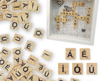 Lot De 100 Carreaux De Scrabble En Bois - Lettres Pour Artisanat, Jeux Et Décoration