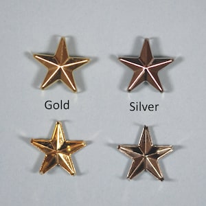12mm Gold Star Rivets for Metalcraft, Leatherwork, Shoes, Bags, Jean,Clothes, Jewellery Findings