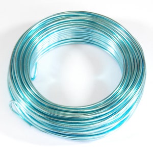 Fil d'aluminium de 4 mm x 15 m Choix de couleurs Accessoires de modélisme pour fleuriste Aqua Blue