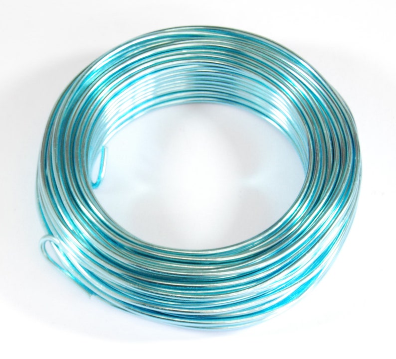 Fil d'aluminium de 4 mm x 15 m Choix de couleurs Accessoires de modélisme pour fleuriste Aqua Blue