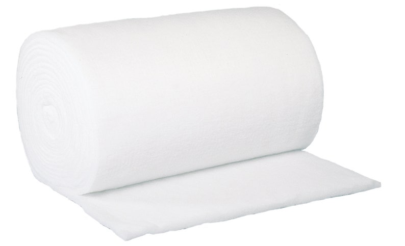 May include: A white roll of batting, a soft, fluffy material used for quilting and crafts.