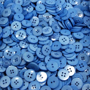 Light Blue Large Buttons - Various Mix Sizes & Weights - Vibrant Colours Crafts Scrapbooking Card Making