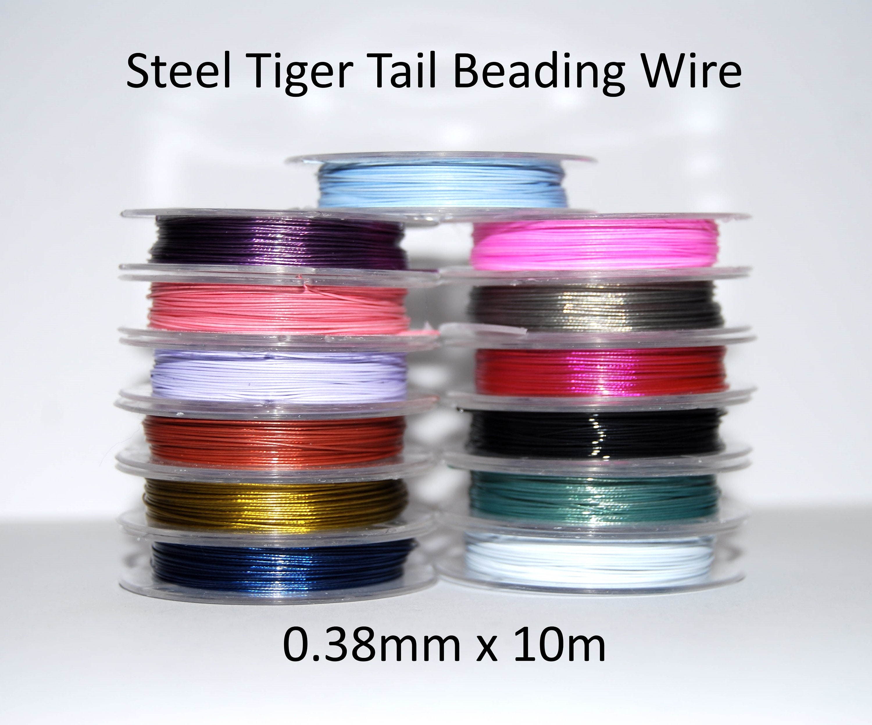 0.38mm X 10m Steel Beading Wire Tiger Tail Choice of Colours Thin