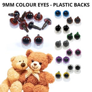 20/40pcs 7-12mm Doll Animal Children Black For White Bear Puppet Crafts Oval  Safety Eyes Plush Doll Accessories 9X12MM 20PCS 