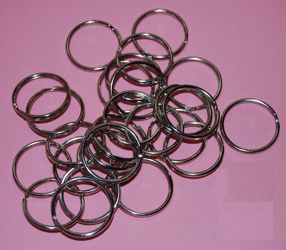 15mm SILVER TOP QUALITY ROUND SPLIT KEY RING DOUBLE LOOP CRAFT FINDINGS KEYRINGS