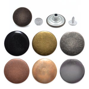 Plain Metal Jean Buttons 17mm & 20mm - Hammer On Studs and Pin Backs - No Tools Required