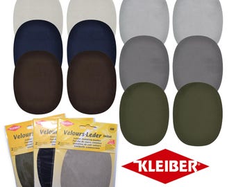 Kleiber Faux Velour Leather Elbow Patch Iron on & Sew on - 125mm x 100mm Various Colours Jacket Knees Repair Imitation