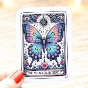 Pegatina del Tarot: La mariposa antisocial