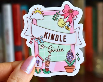 Pegatina de Kindle Girlie, adorable y coqueta calcomanía para lectores electrónicos y portátiles, vinilo con lazo rosa para leer, ideal como regalo.
