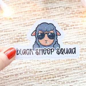 Adesivo divertente "Black Sheep Squad" con dita medie, umorismo per adulti emarginati