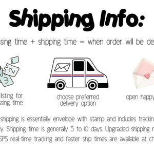 an info sheet describing shipping info