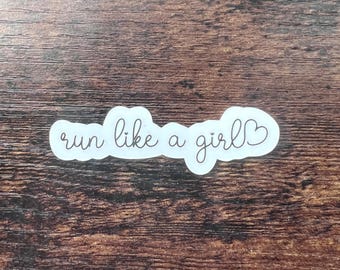 Motivational "Run Like a Girl" Gym Vinyl Sticker