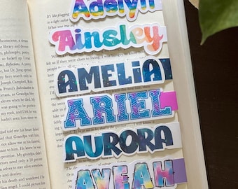 Marcador de nombre magnético personalizado, regalo de club de lectura personalizado de doble cara, relleno de media: ¡32 estilos!