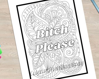Bitch Coloring Page - Etsy