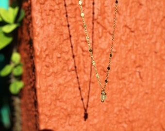 SIMÉON necklace - aventurine stone - stainless steel - Marie de la Louise