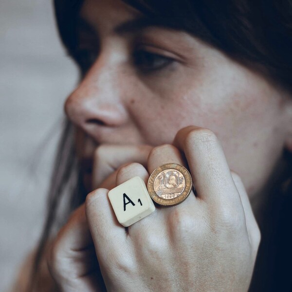 Bague COMPTE DOUBLE - Scrabble - Marie de la Louise