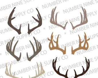 Herten geweien, SVG, DXF, EPS, Cut Files, Vector, Graphic, Digital Download, NO9SupplyCo