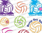 Volleyball SVG, Monogram Frames, DXF, EPS, Vector, Graphics, Digital Downloads, NO9SupplyCo