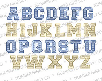 Split Chevron Sports Alphabet SVG DXF EPS Cut File | Etsy