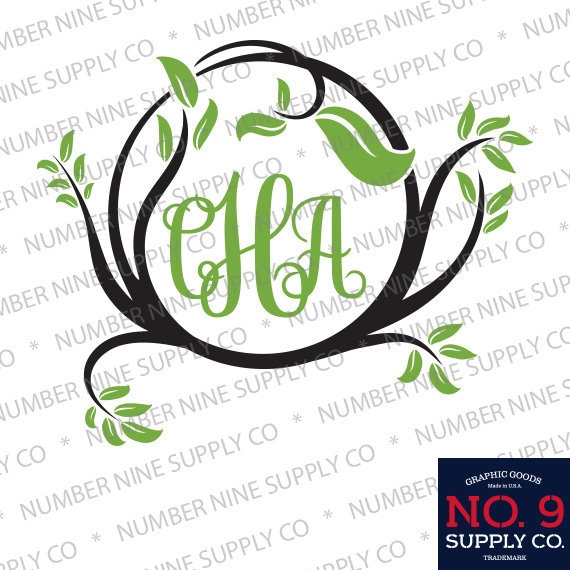 Circle Vine Monogram Frame Svg Dxf Eps Cut File Vector Etsy