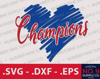 Champions Heart SVG, Champions SVG, Champions Mom Design, Champions Heart Cut File, Shirt Design, No9GraphicSupplyCo