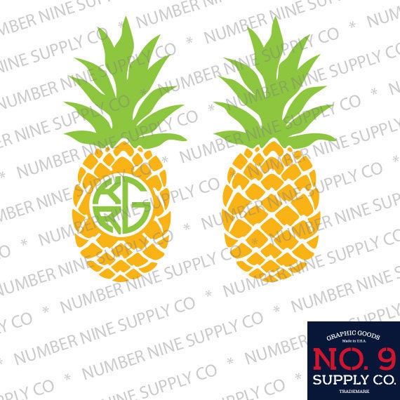 Pineapple Monogram Frame Svg Dxf Eps Cut File Vector Etsy