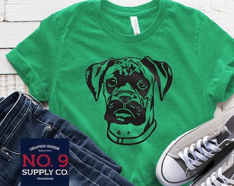 Boxer Dog SVG, Boxer SVG, Duitse Boxer SVG, Boxer Clip Art, Boxer Head, Stencil, Cut File, Light Surface, Dark Surface, No9GraphicSupplyCo