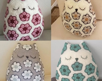 CUSTOM - Crochet Flower Owl Cushion // Colours of Your Choice!