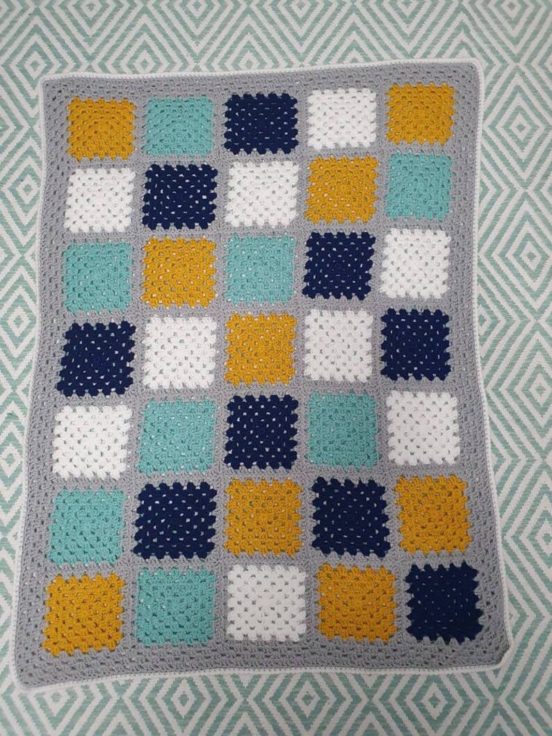 CUSTOM - Crochet Baby Blanket // Granny Square Patchwork image 6