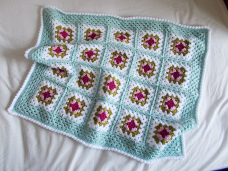 CUSTOM - Crochet Baby Blanket // Granny Square Patchwork image 5