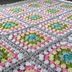 CUSTOM - Crochet Baby Blanket // Granny Square Patchwork image 10