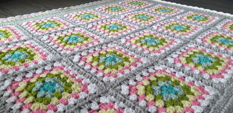 CUSTOM - Crochet Baby Blanket // Granny Square Patchwork image 10