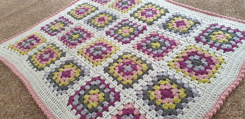 CUSTOM - Crochet Baby Blanket // Granny Square Patchwork image 7