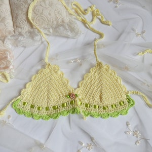 Crochet bralette bikini top for kids
