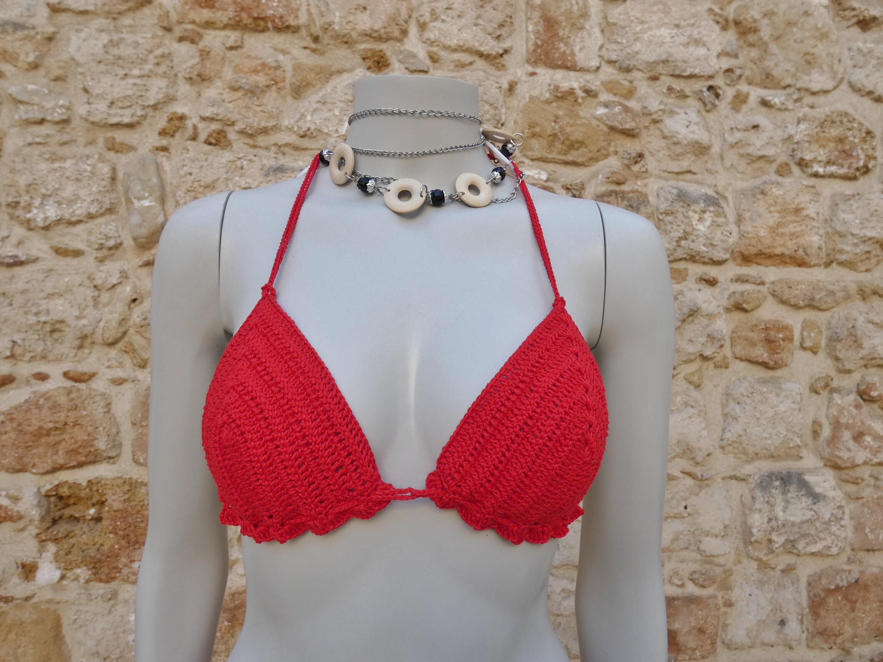 Red Crochet Bikini Etsy UK