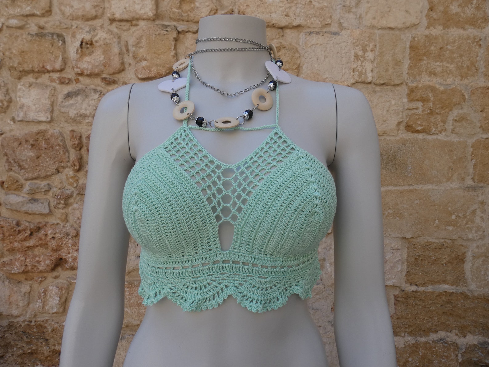Light green crochet bikini Crochet bikini set Etsy