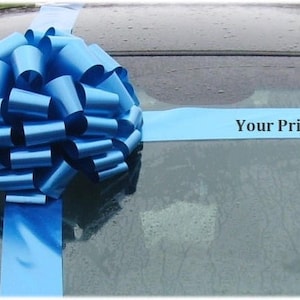 Car Bow Gift Kit Birthday Anniversary Graduation Bow Free Print Fast Shipping Blue