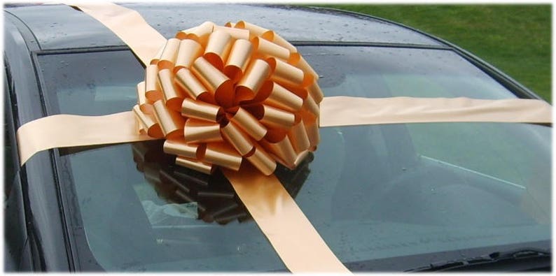 Car Bow Gift Kit Birthday Anniversary Graduation Bow Free Print Fast Shipping Gold