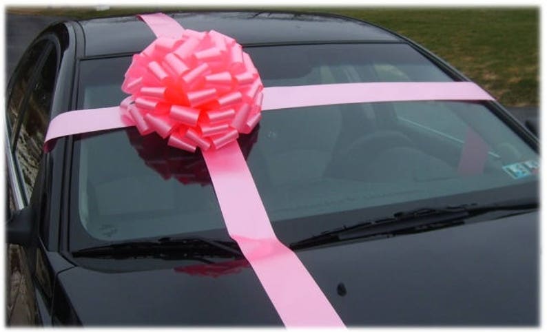 Car Bow Gift Kit Birthday Anniversary Graduation Bow Free Print Fast Shipping Pink