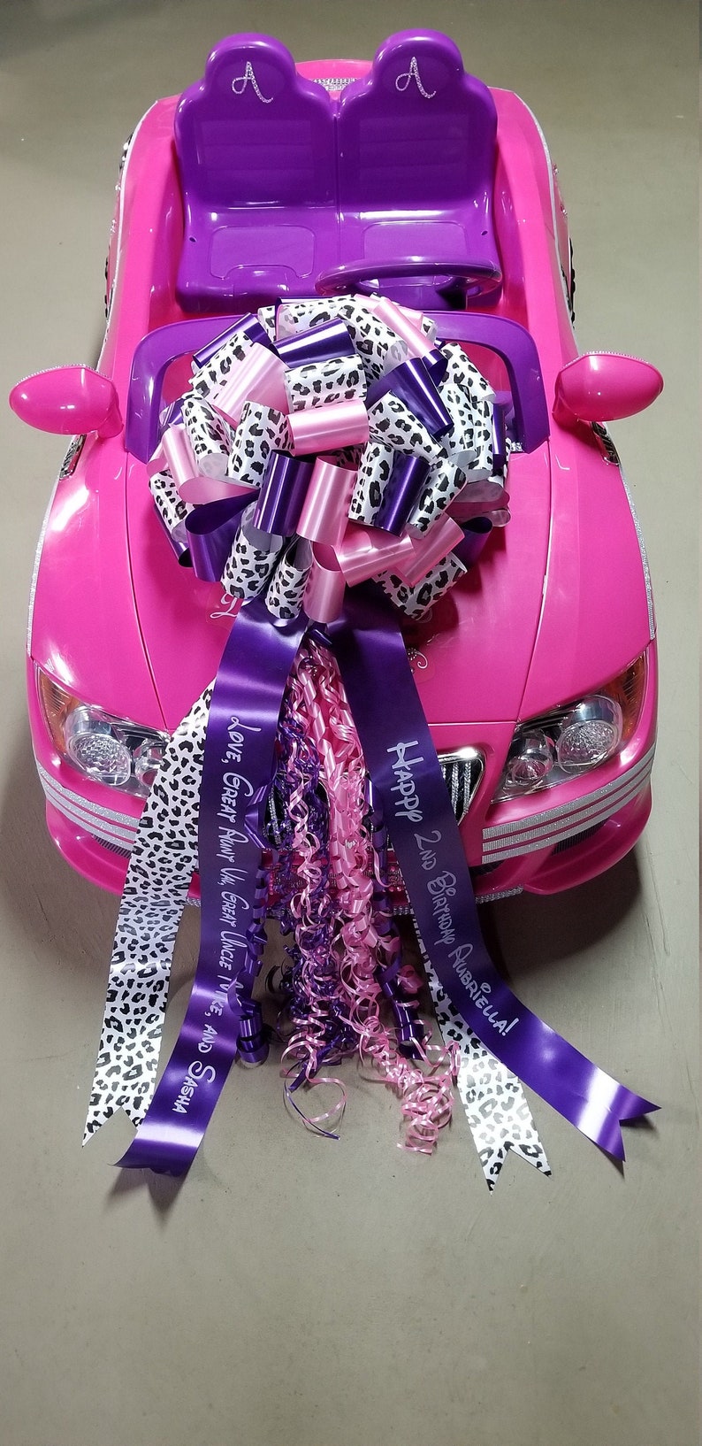 Big Bow for Big Toy Car - Large Gift 14in Bow - YOU choose colors n Print - Made in the USA-Fast Ship!